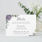 Lila botanische Hochzeiten Einladung (Stehend Vorderseite)