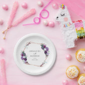 Lila botanische Hochzeitsempfehlung Pappteller (Party)