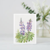 Lila botanische Lupine Postkarte (Stehend Vorderseite)