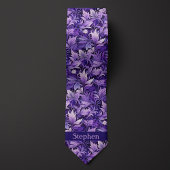 Lila Botanische Monogramm Krawatte
