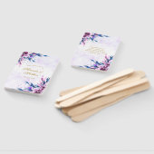 Lila Botanische Peony Gold Hochzeit Vielen Dank Fächer (Non-assembled)