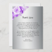 Lila botanische Rose in Silberhochzeit Dankeskarte (Vorderseite)