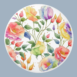 Lila botanische Rose Keramikknauf