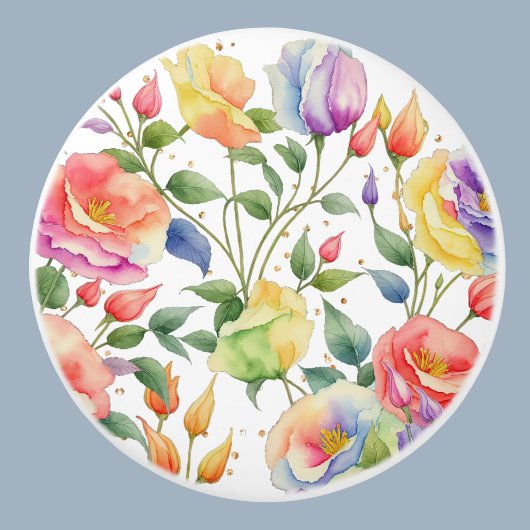 Lila botanische Rose Keramikknauf