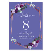 Lila botanische Rose Tischnummer (Rückseite)