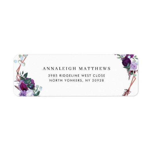 Lila botanische Rücksendeadresse (Vorne)