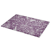Lila botanische Silhouetten Schneidebrett (Ecke)