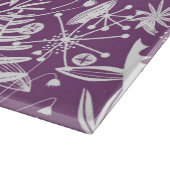 Lila botanische Silhouetten Schneidebrett (Ecke)