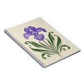 Lila botanische Studie Iris Notizblock (Rechte Seite)