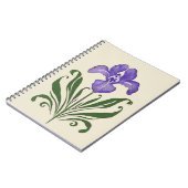Lila botanische Studie Iris Notizblock (Linke Seite)