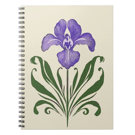 Lila botanische Studie Iris Notizblock (Vorderseite)