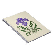 Lila botanische Studie Iris Notizblock (Rechte Seite)