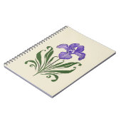 Lila botanische Studie Iris Notizblock (Linke Seite)