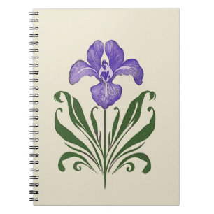 Lila botanische Studie Iris Notizblock