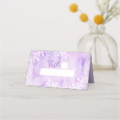 Lila botanische Tischnummer Platzkarte (Vorderseite)