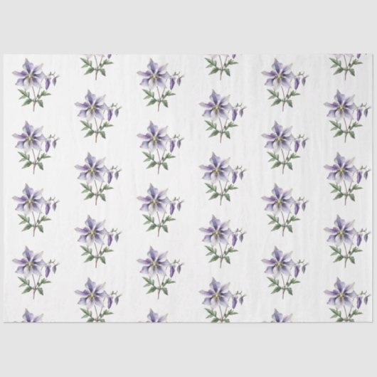 Lila botanische Wildblume Seidenpapier (Vorderseite)