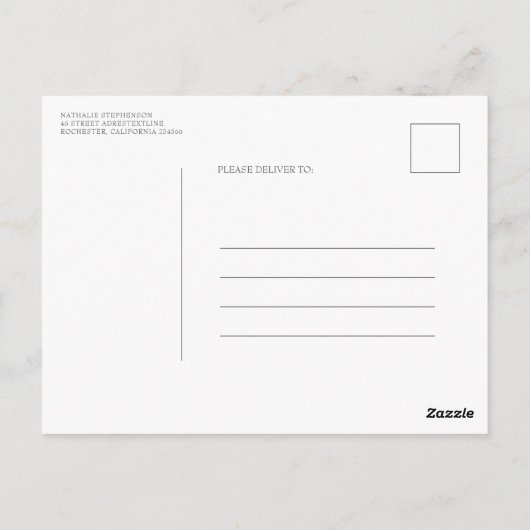 Lila Botanischer Boho Save the Date Postkarte (Rückseite)