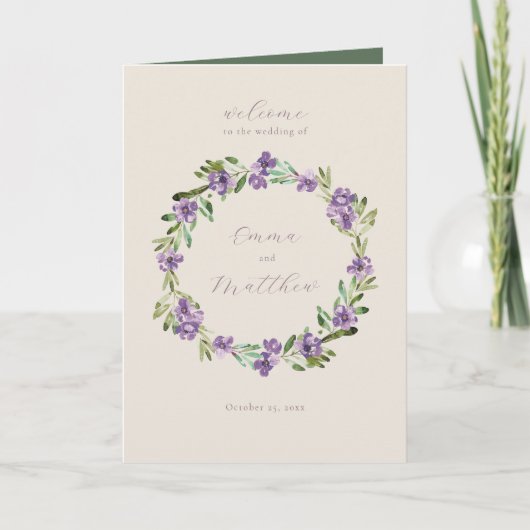 Lila botanischer Kranz Programm (Vorderseite)