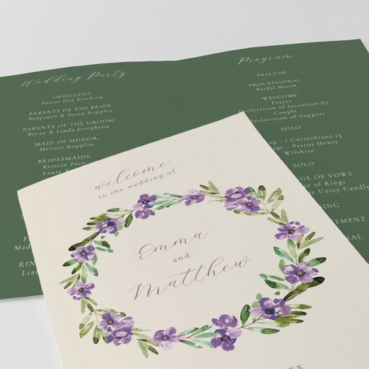 Lila botanischer Kranz Programm