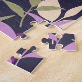 Lila botanisches Blätter Garten Puzzle (Seite)