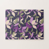 Lila botanisches Blätter Garten Puzzle (Horizontal)