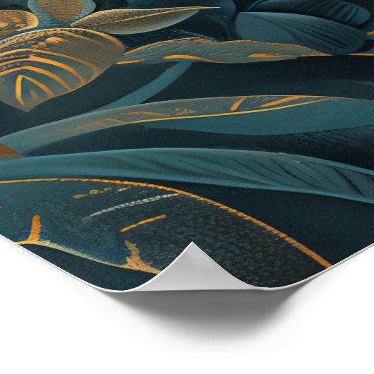 Lila botanisches Blumenposter Poster (Ecke)