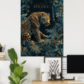 Lila botanisches Blumenposter Poster (Heimbüro)