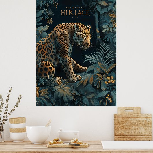 Lila botanisches Blumenposter Poster (Küche)