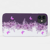 Lila botanisches Blüten-Telefonetui Case-Mate iPhone Hülle (Rückseite (Horizontal))