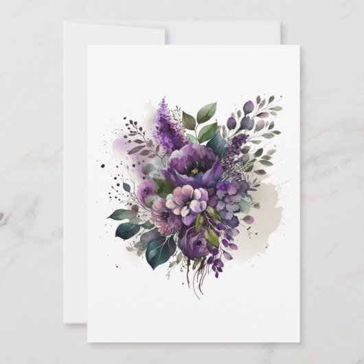 Lila botanisches Brautparty Einladung (Rückseite)