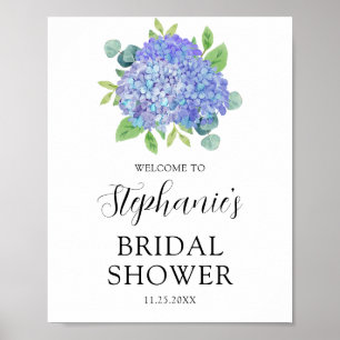 Lila botanisches Brautparty Hydrangea Willkommen Poster
