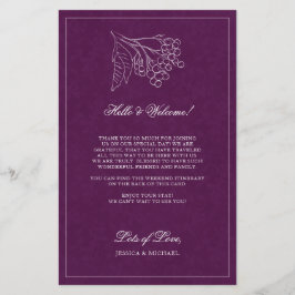 Lila botanisches Elegantes Hochzeitserlebnis