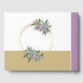 Lila botanisches Foto Hochzeitsbuch Gästebuch (Rückseite)