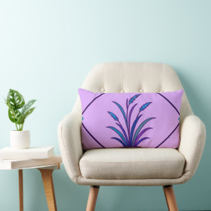 Lila Botanisches Grasdesign Moderne Dekoration Lendenkissen