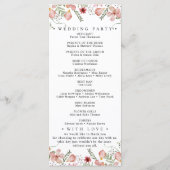 Lila Botanisches Hochzeitsprogramm Menükarte (Rückseite)