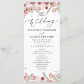 Lila Botanisches Hochzeitsprogramm Menükarte (Vorderseite)