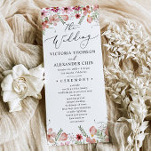 Lila Botanisches Hochzeitsprogramm Menükarte