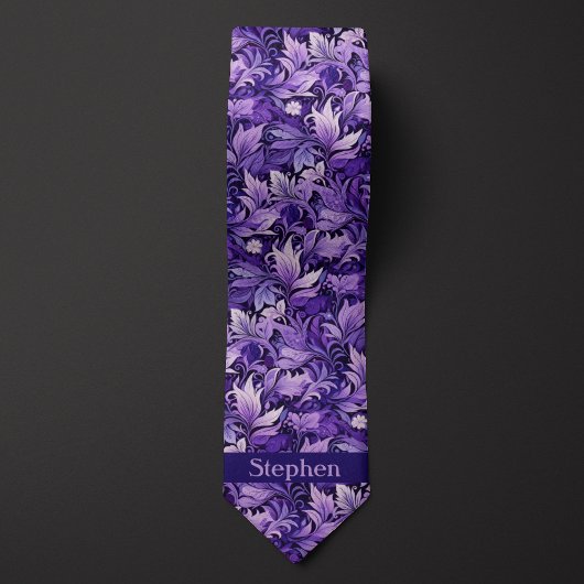 Lila Botanisches Monogramm Krawatte