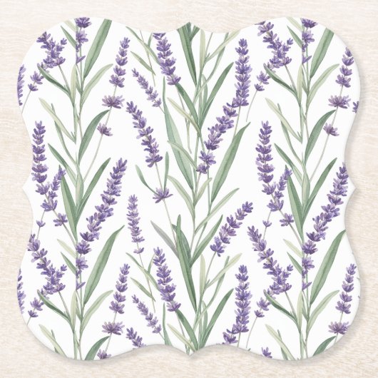 Lila botanisches Muster Untersetzer (Vorderseite)