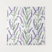 Lila botanisches Muster Wandteppich (Vorderseite (Horizontal))