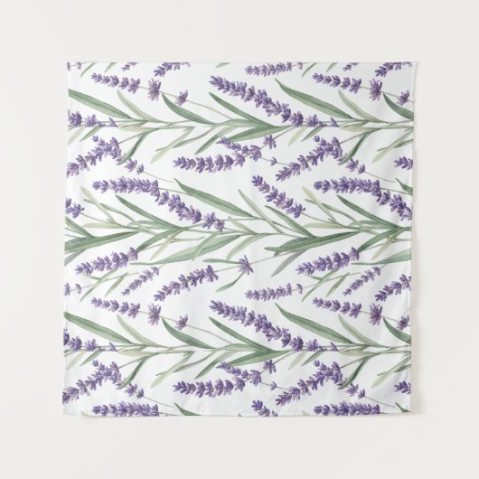 Lila botanisches Muster Wandteppich (Vorderseite)