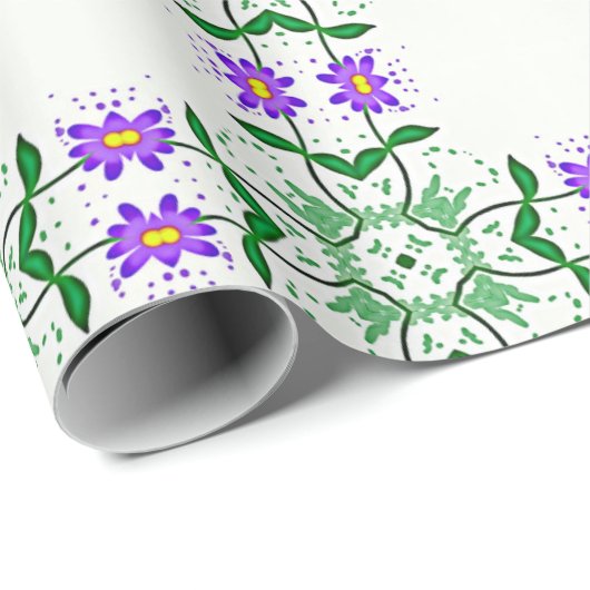 lila botanisches Packpapier (Rolleneckpunkt)