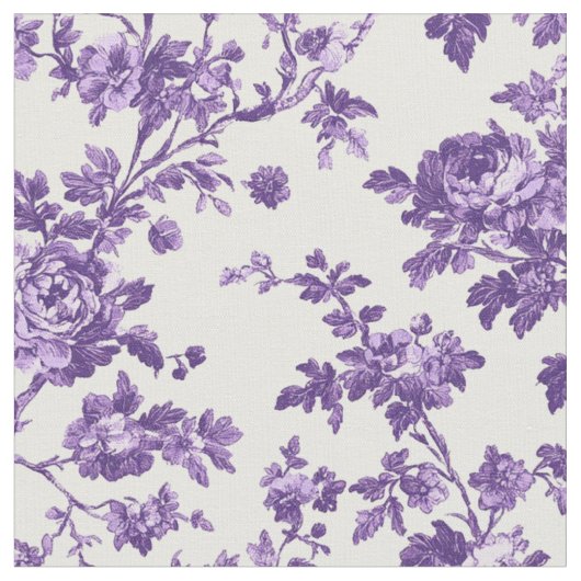 Lila botanisches Rebenmuster Stoff (Nahaufnahme)