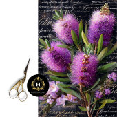 Lila Bottlebrush-Blume Seidenpapier