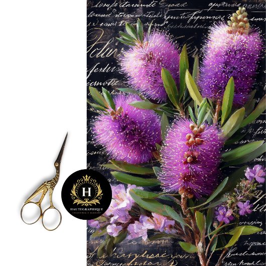 Lila Bottlebrush-Blume Seidenpapier