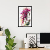 Lila Bougainvillea auf dem Wassersportzentrum Eves Poster (Heimbüro)