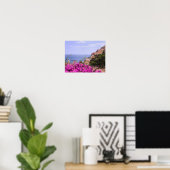 Lila Bougainvillea mit Blick auf Positano Poster (Heimbüro)