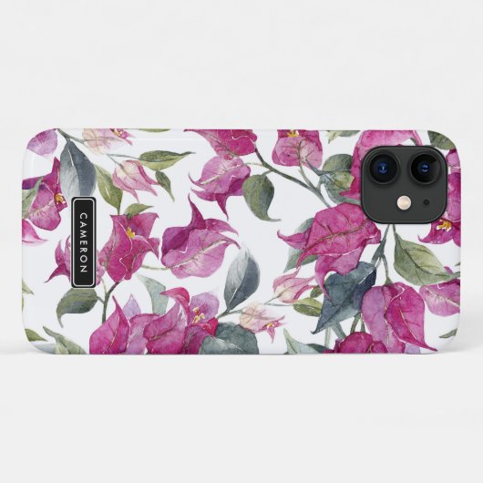 Lila Bougainvillea-Muster Case-Mate iPhone Hülle (Rückseite (Horizontal))
