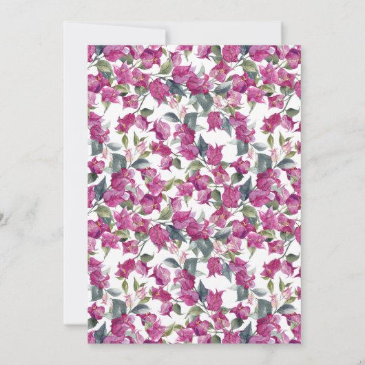 Lila Bougainvillea Wreath Brautparty Einladung (Rückseite)