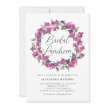 Lila Bougainvillea Wreath Bridal Luncheon